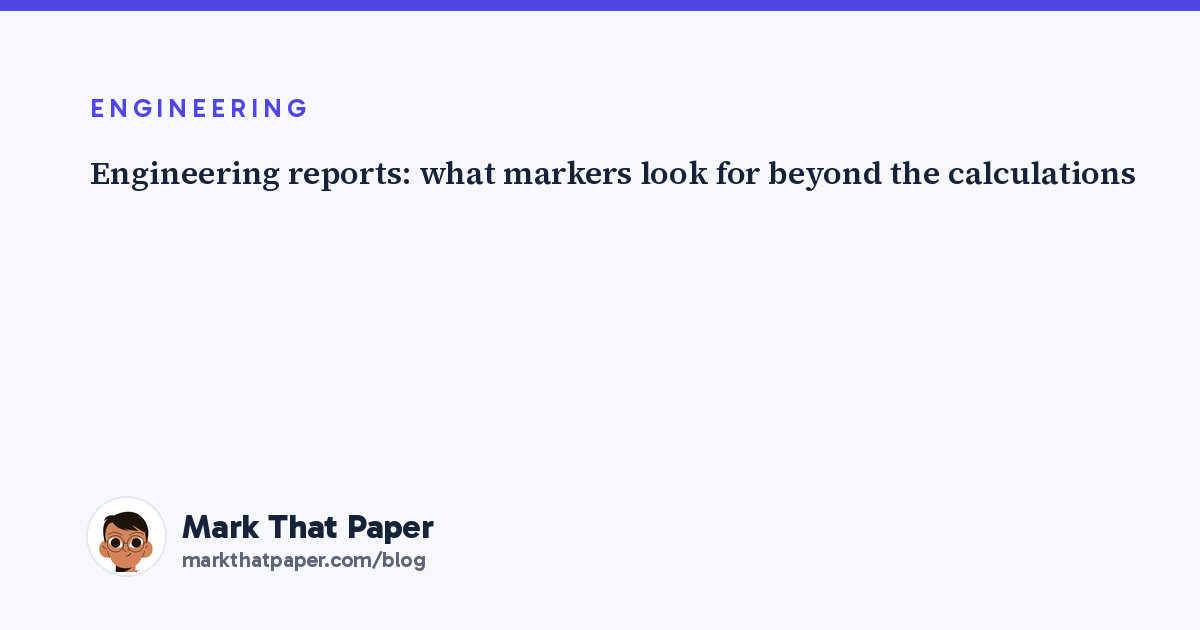 Engineering reports: what markers look for beyond the calculations